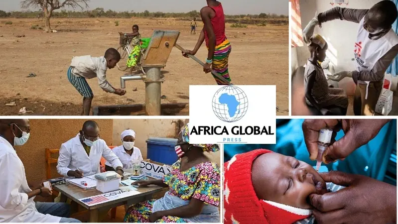 Santé & Bien-être Collage de scènes de santé et de bien-être en Afrique