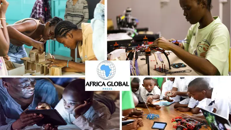 Science et technologie Collage de scènes de science et technologie en Afrique